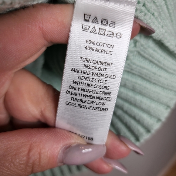NWT Rachel Zoe Mint Knit Sweater Size Medium Green Blue Cotton Blend - Picture 14 of 16
